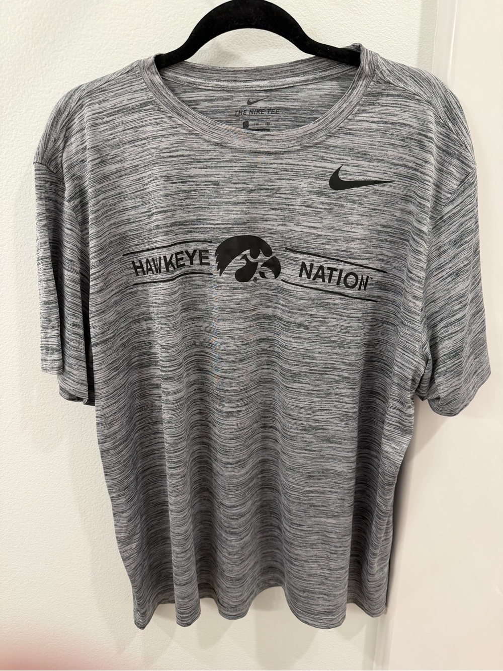 Iowa Hawkeye Nike Gray Heathered Dri-FIT Tee